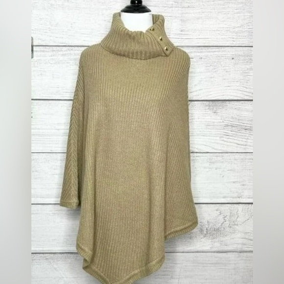 Tan Michael Kors Knit Sweater Poncho - Picture 2 of 9